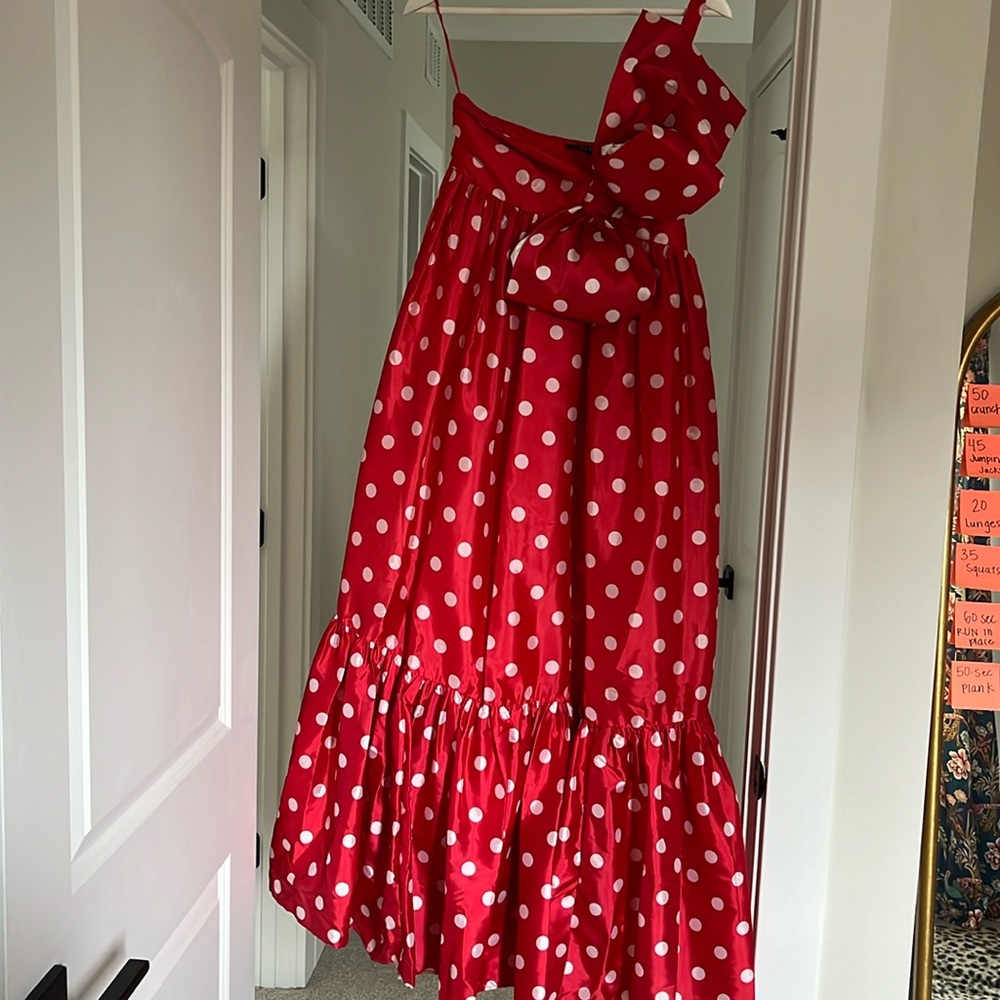 ASTU red polka dot dress